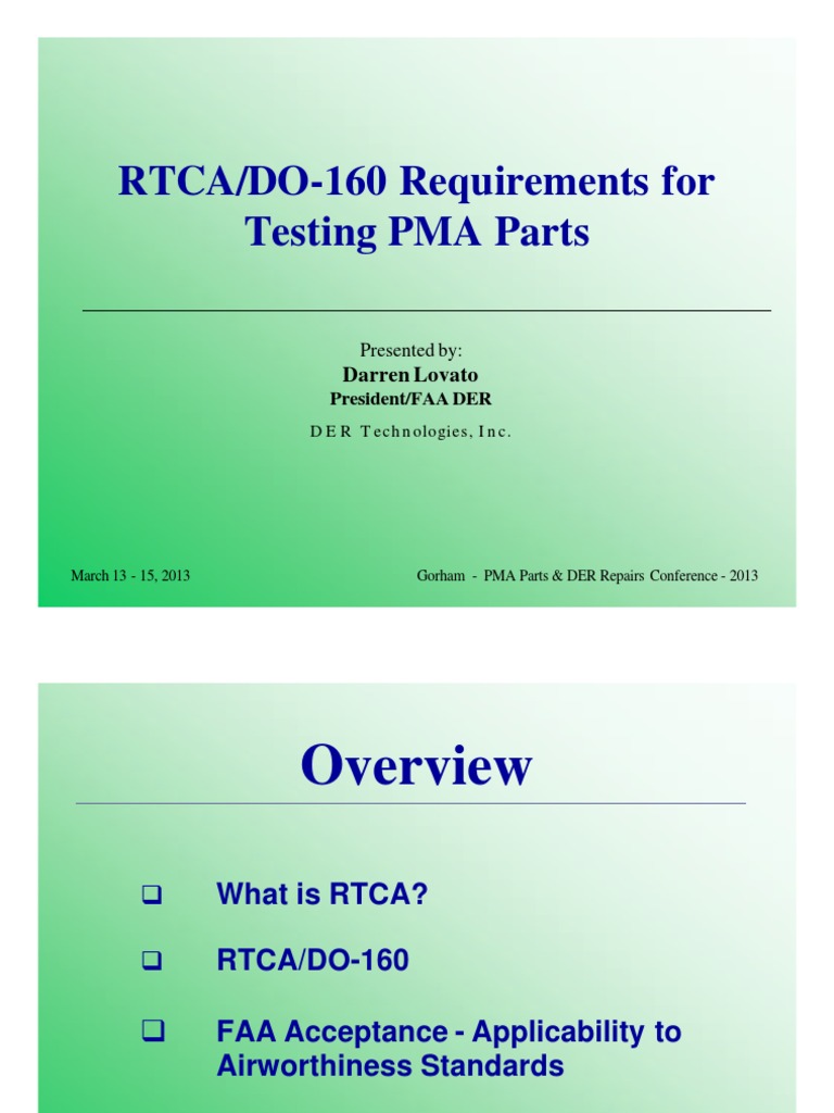 RTCA/DO-160 Testing Standards Overview | PDF | Federal Aviation ...
