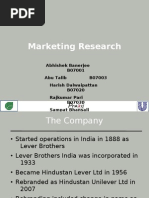 Marketing Research- HLL to HUL