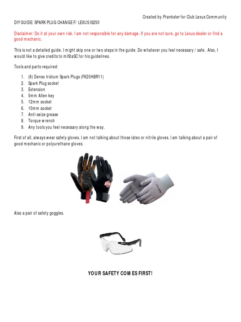 Lexus IS250 DIY Spark Plug Guide | PDF | Electrical Connector | Components