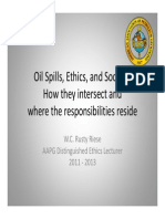 Oil Spills, Ethics, and Society: How They Intersect and Where The Responsibilities Reside