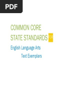 Common Core "state" Standards English Language Arts Exemplars 