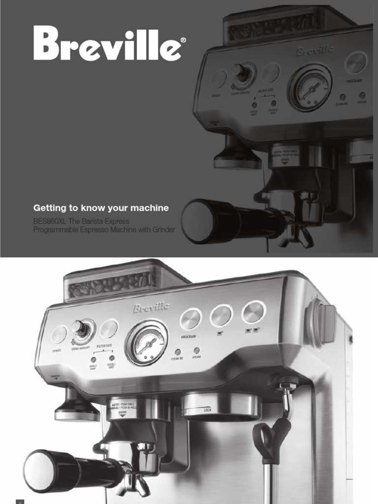 Breville BES860XL Manual Coffee Food And Drink Preparation