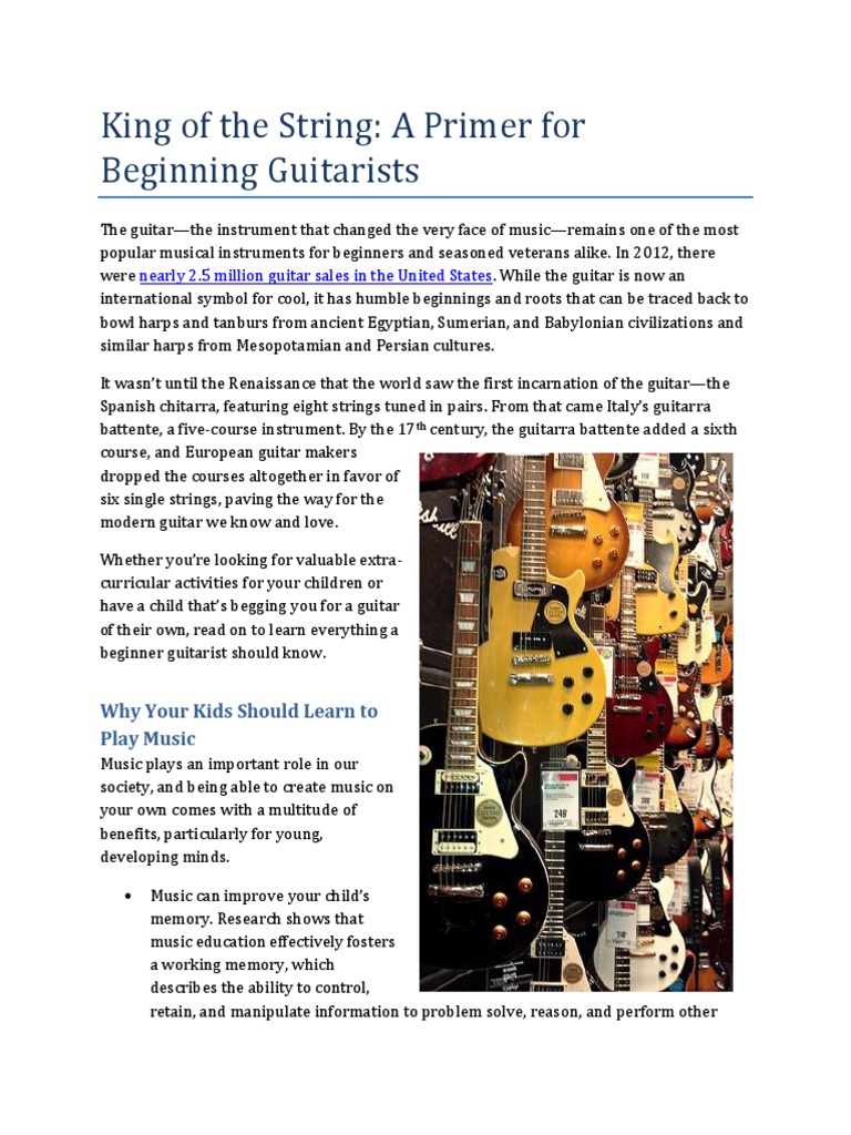 Beginner Guitar Guide for Kids | PDF | Guitars | String Instruments