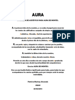 AURA A Manera de Acróstico para Aura de Montes Feb 20 2014