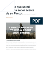 9 Cosas Que Usted Necesita Saber Acerca de Su Pastor