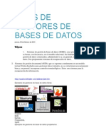 Tipos de Gestores de Bases de Datos