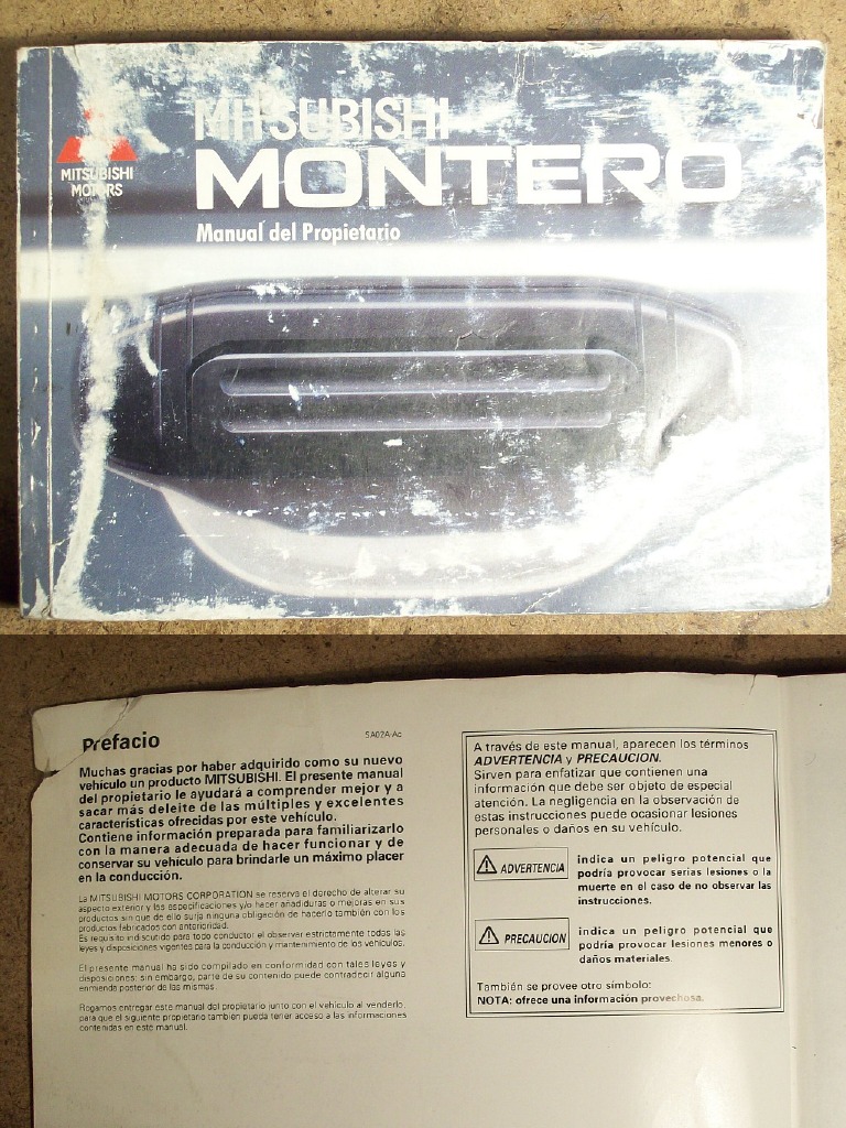 2001 MITSUBISHI MONTERO OWNERS MANUAL PDF visual data 3