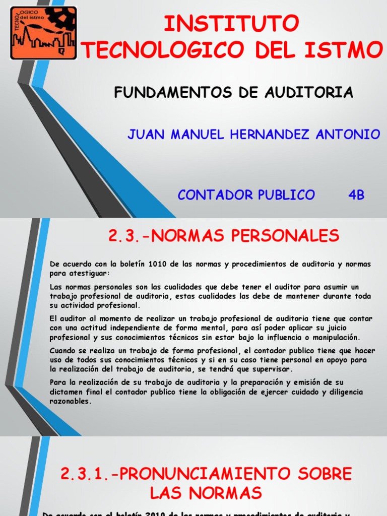 Normas Personales de Auditoria | PDF | Contralor | Contador