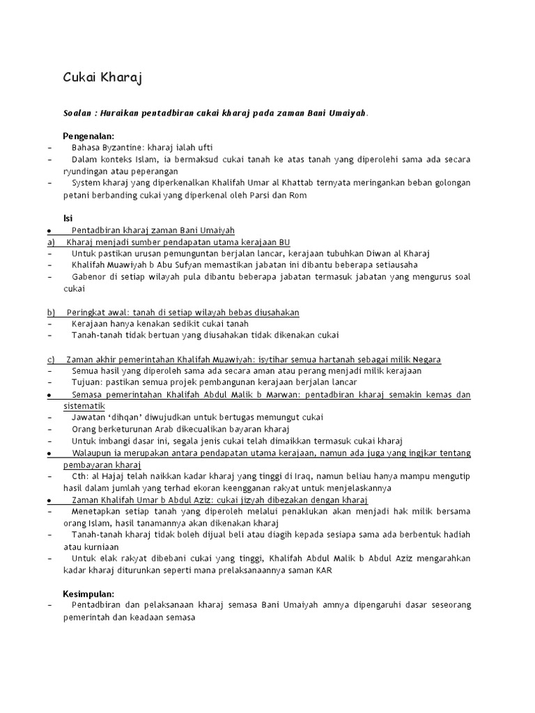 Cukai Kharaj Pdf