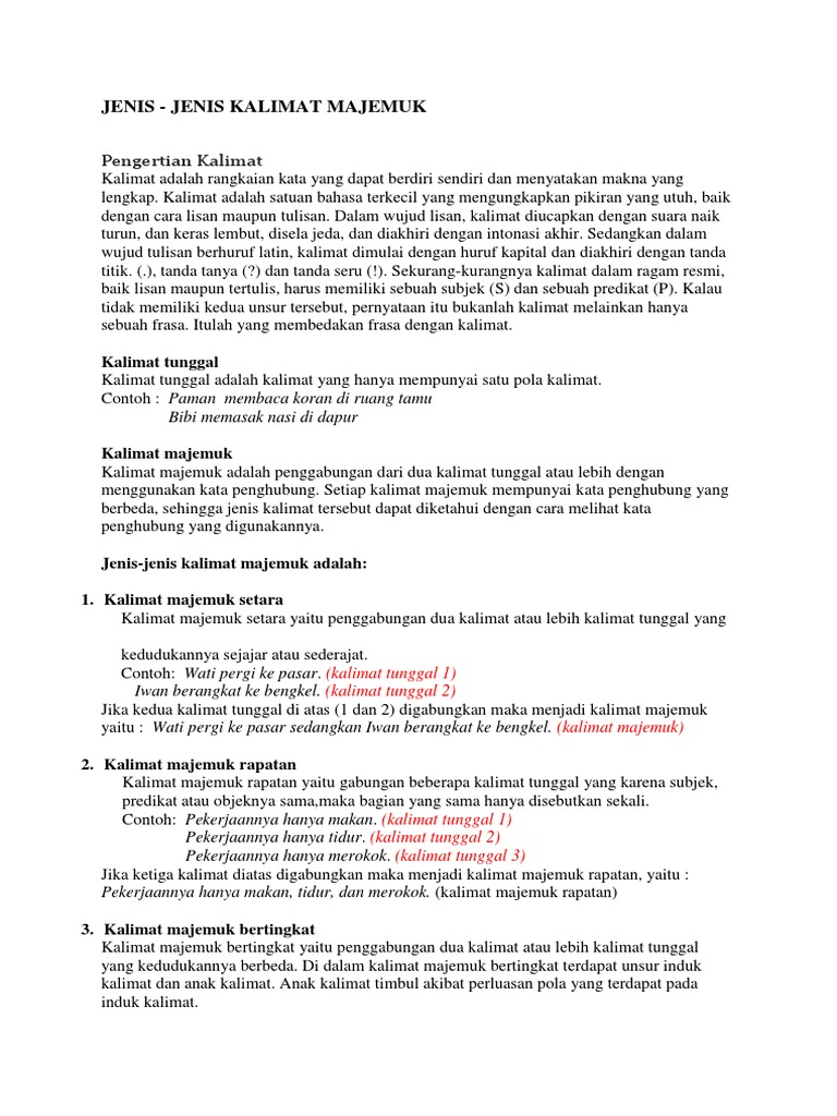 Kalimat Majemuk Pdf