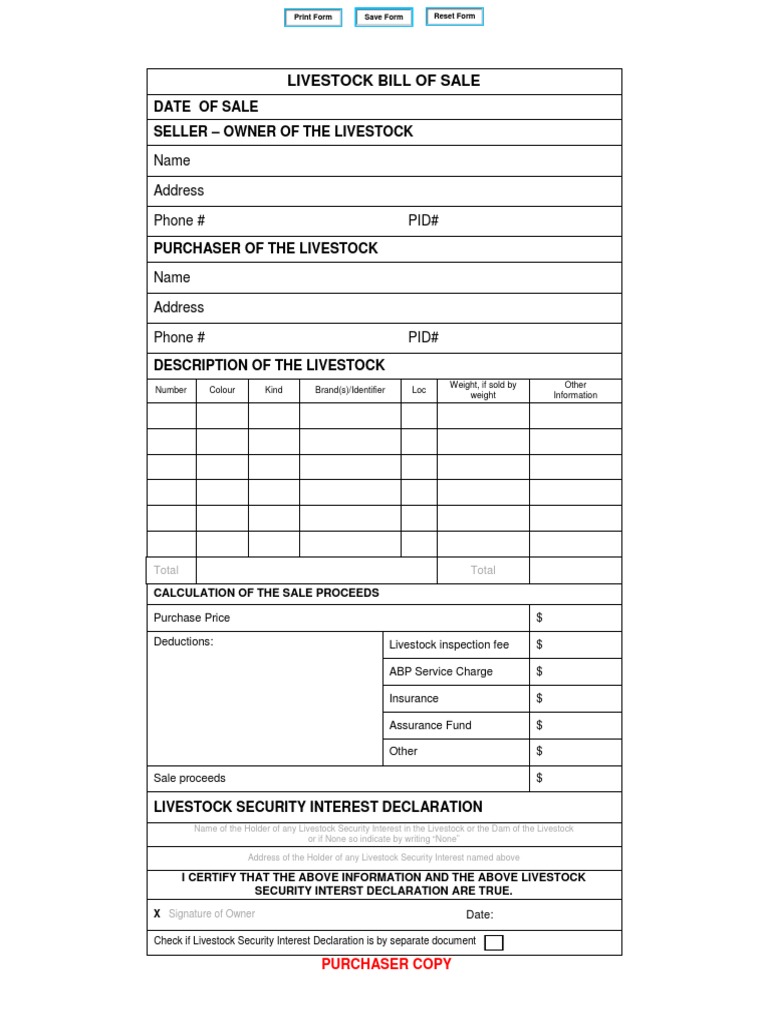 livestock bill of sale | pdf | business | politics