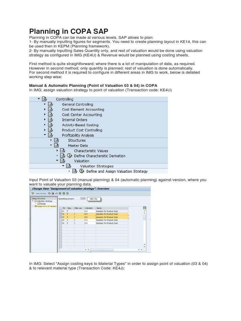 Sap Co-Pa Planning | PDF | Valuation (Finance) | Parameter (Computer ...