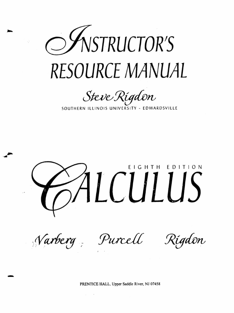 Chapter 1 Calculus Purcell Problem Solving | PDF