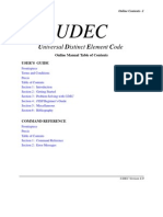 UDEC Online Manual Table of Contents