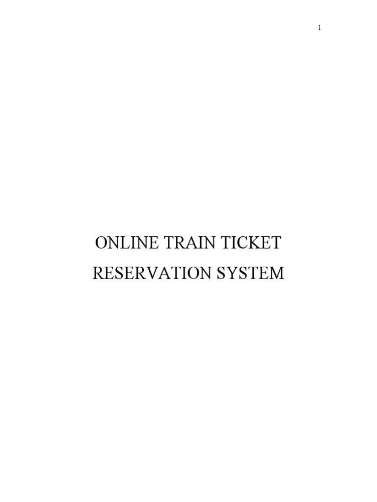 Online Train Ticket Reservation System | PDF | Computer Hardware ...