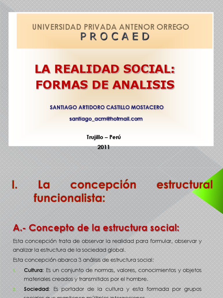 Teorias de La Realidad Social | PDF | Sociedad | Teorías sociológicas