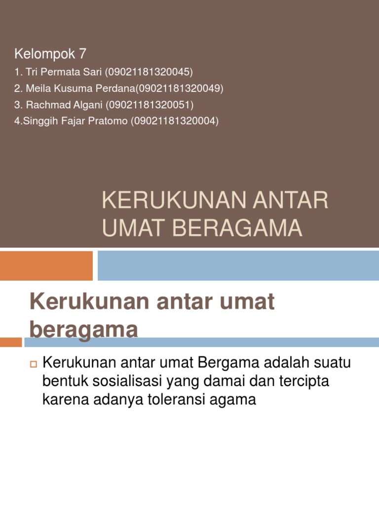 Kerukunan Antar Umat Beragama Pdf
