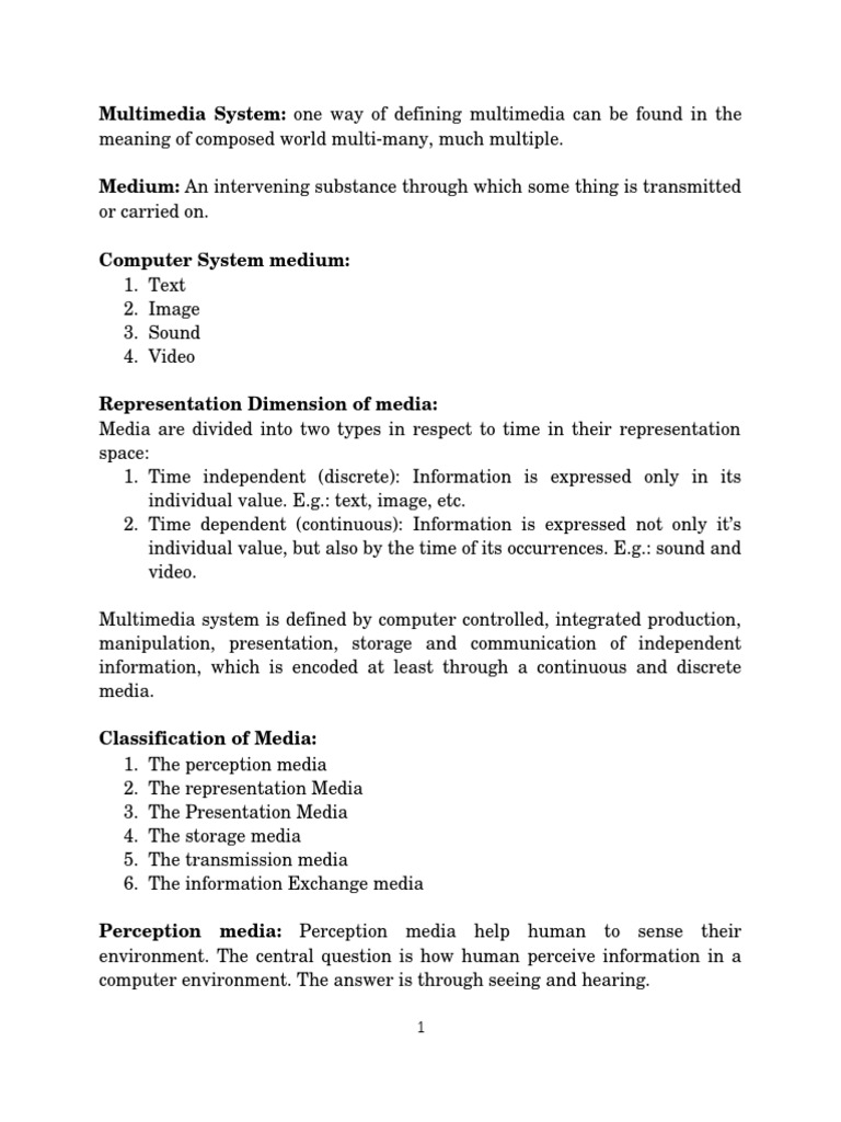 Multimedia Systems | PDF