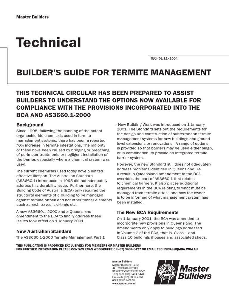 Builders Guide To Termites and Termite Control Management | PDF ...