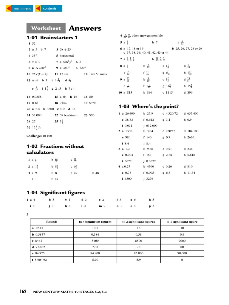Worksheet Answers For New Century Maths Rectangle Euclidean Plane Geometry