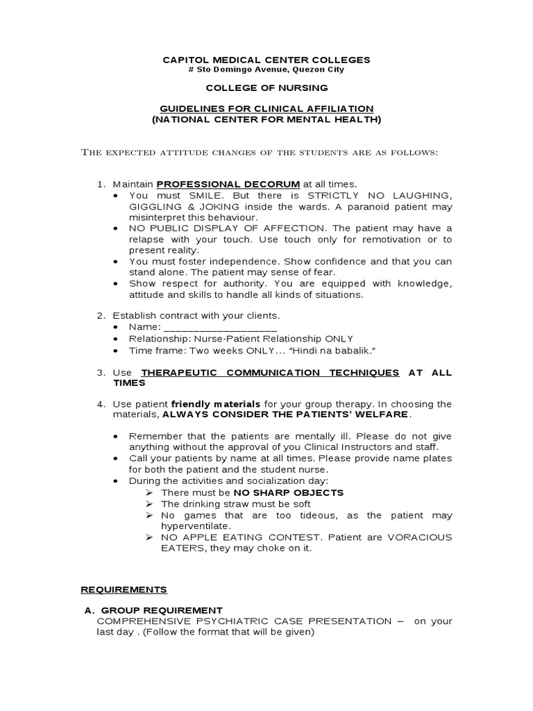 Nursing Clinical Guidelines NCMH | PDF | Sports