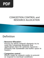 CONGESTION CONTROL and RESOURCE ALLOCATION