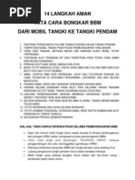 Download 14 Langkah Aman Tata Cara Bongkar Bbm Dari Mobil Tangki Ke Tangki Pendam by wahyu SN210728657 doc pdf