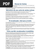 Ejemplos Para Crear una Carta de Ventas