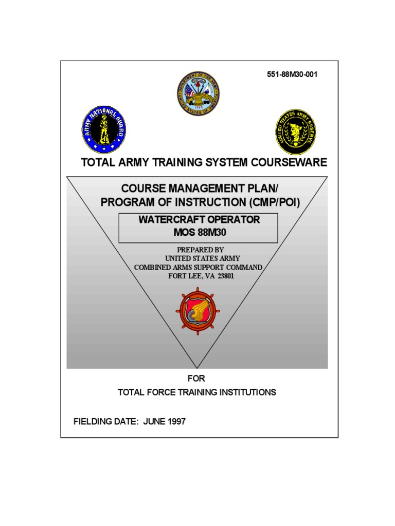 Total Army Training System Courseware Course Management Plan/ Program ...