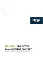 Resume of Basic Cost - Management Concept