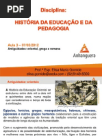 HEP Aula3 AntiguidadeOriental Grega Romana.07!03!2012