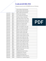 Configuration T Codes in SAP MM