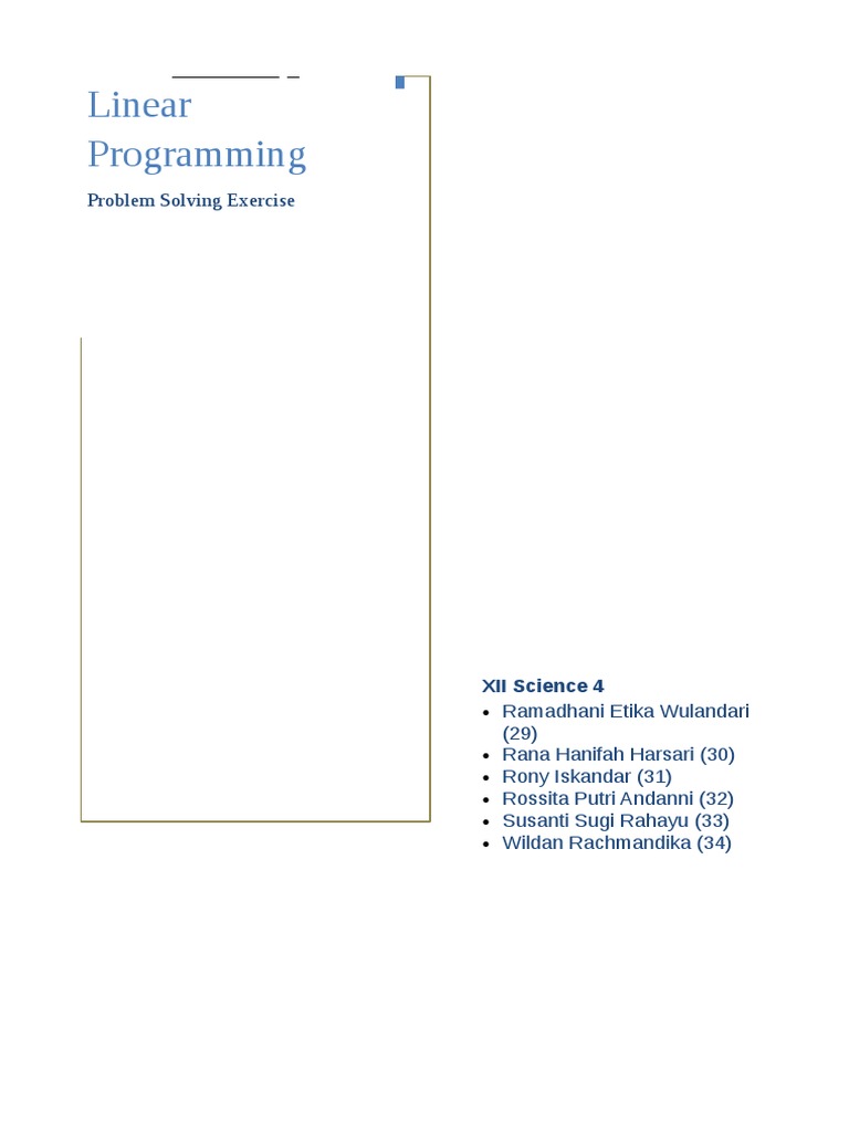 Linear Programming | PDF | Linear Programming | Tablet (Pharmacy)
