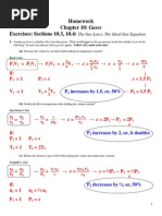 Exercises: Sections 10.3, 10.4: The Gas Laws The Ideal-Gas Equation