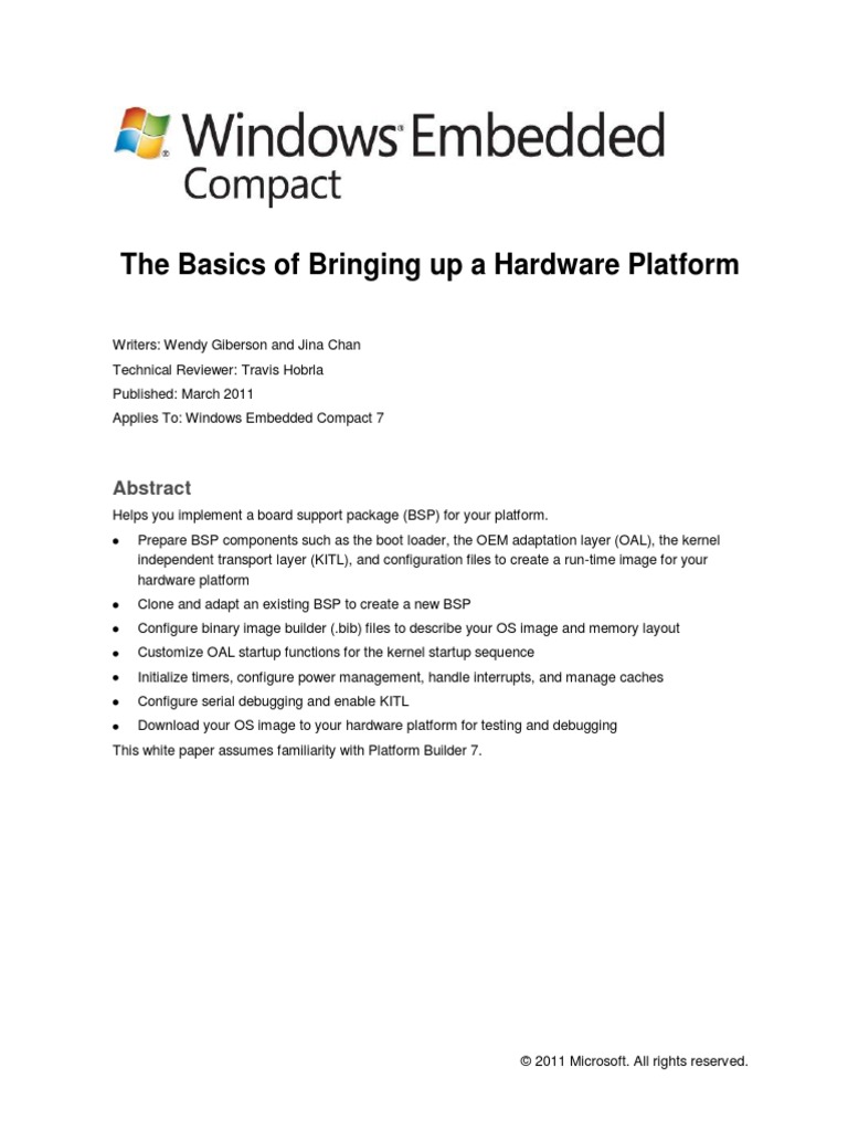 The Basics of Bringing Up A Hardware Platform | PDF | Booting ...