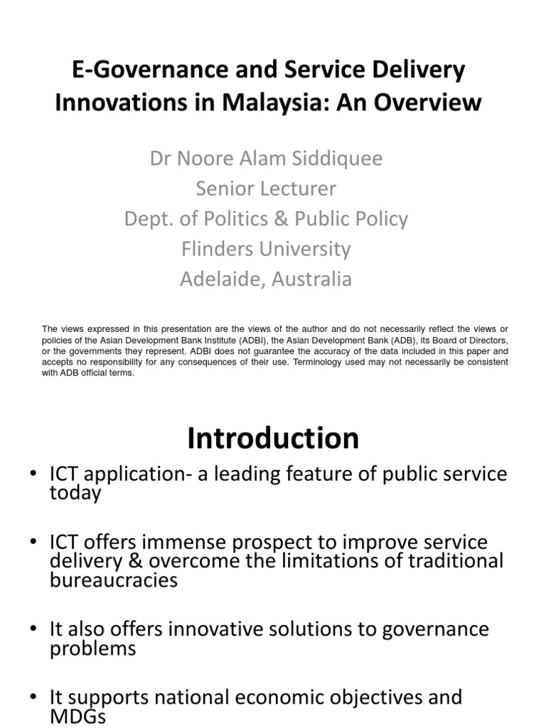 E-Governance Innovations in Malaysia | PDF | E Government | Asian ...