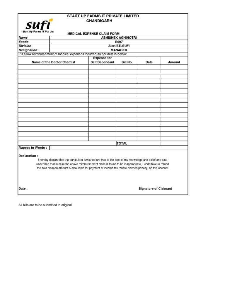 Claim Formats for Medical Fuel LTA and Telephone Bills Tax Refund