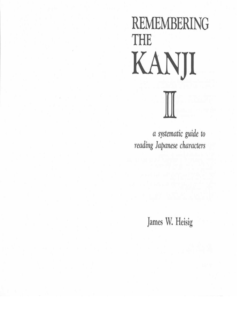 sao Remembering Kanji 2 | PDF