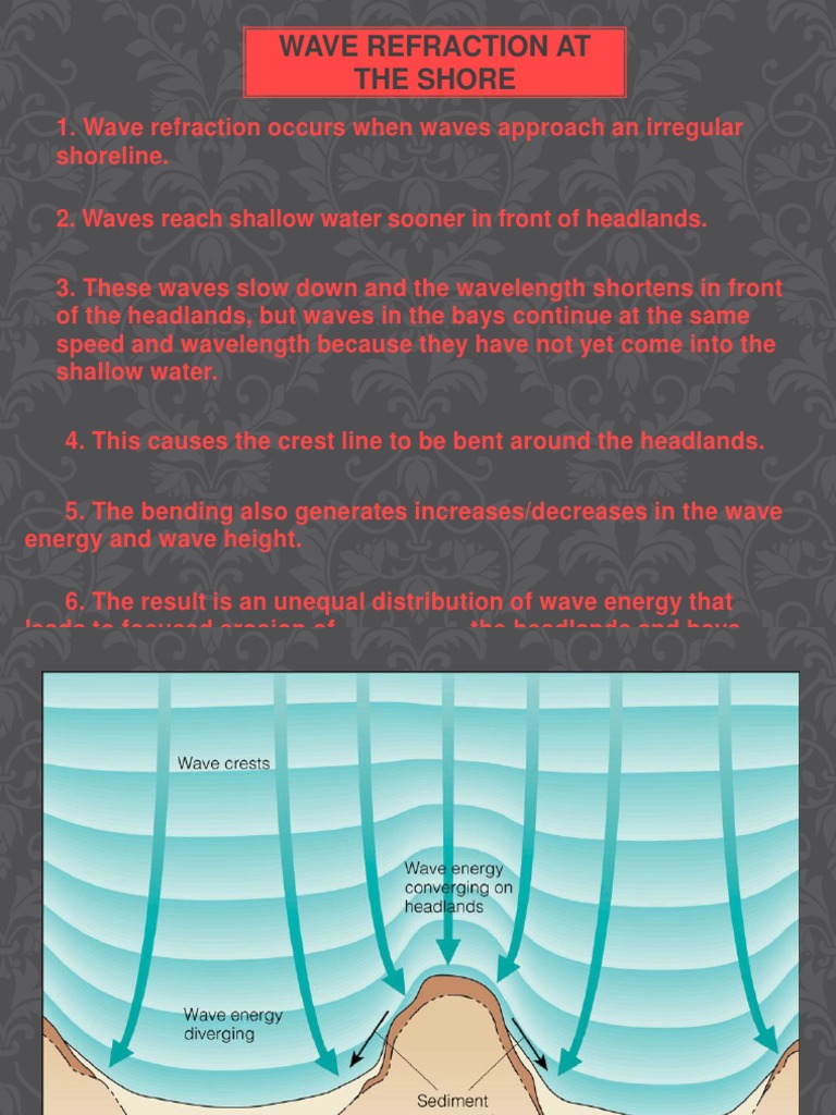 Wave Refraction Effects on Shorelines | PDF | Science & Mathematics