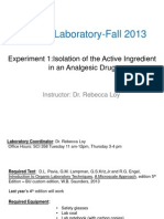 Prelab 1 Isolation of The Active Ingredient in An Analgesic Drug