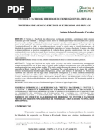 TWITTER E FACEBOOK - LIBERDADE DE EXPRESSÃO E VIDA PRIVADA