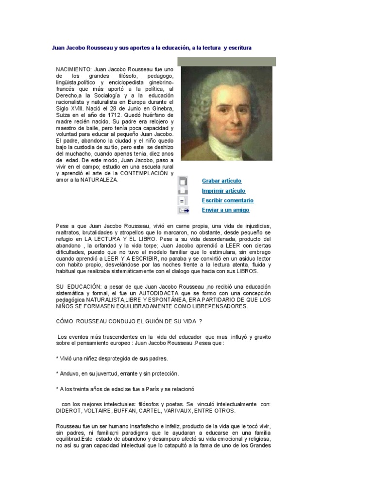 Juan Jacobo Rousseau y sus aportes a la educación JeanJacques Rousseau Ciencia filosófica