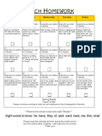 Arch Omework: Sight Words To Know: For, Have, They, Of, Said, Want, Here, Me, This, What