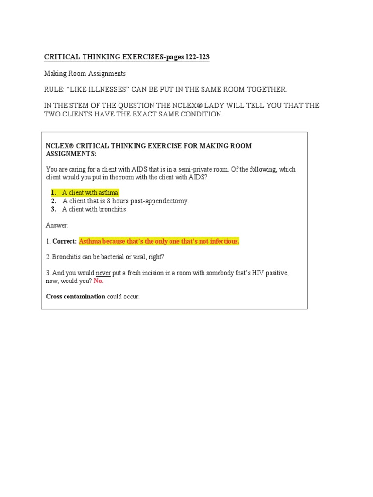 Nclex critical thinking questions image