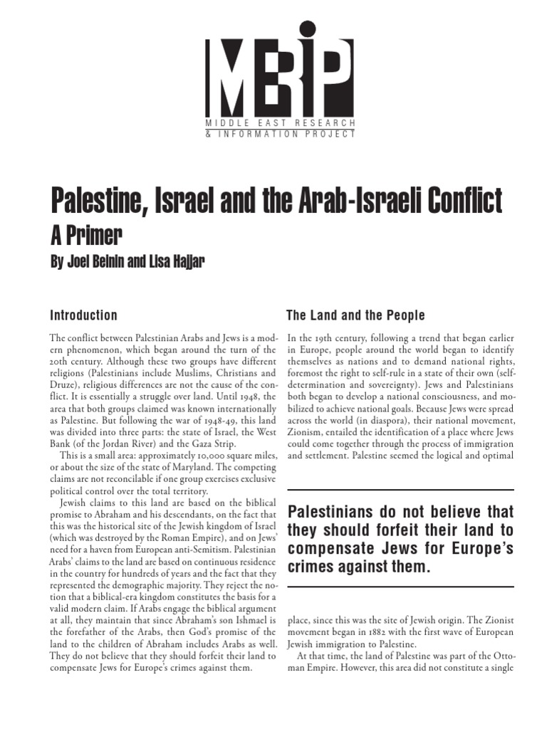 Palestine-Israel Primer | PDF | Palestine Liberation Organization | Israel
