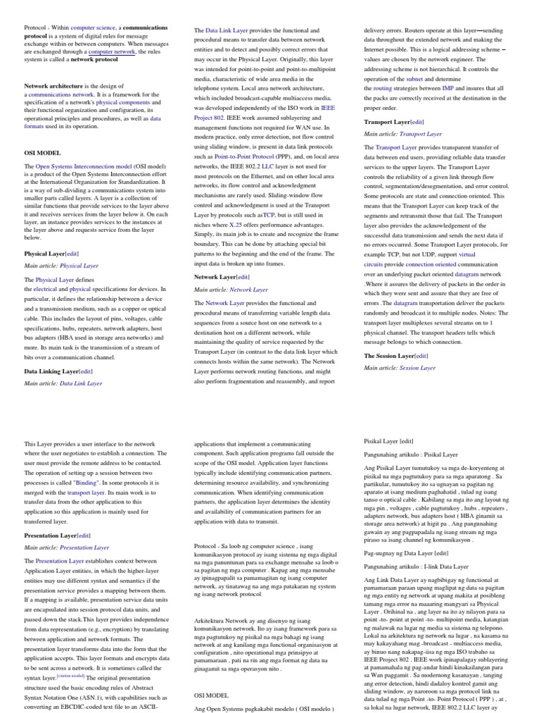 Protocol Is A System of Digital Rules For Message: Transport Layer | PDF