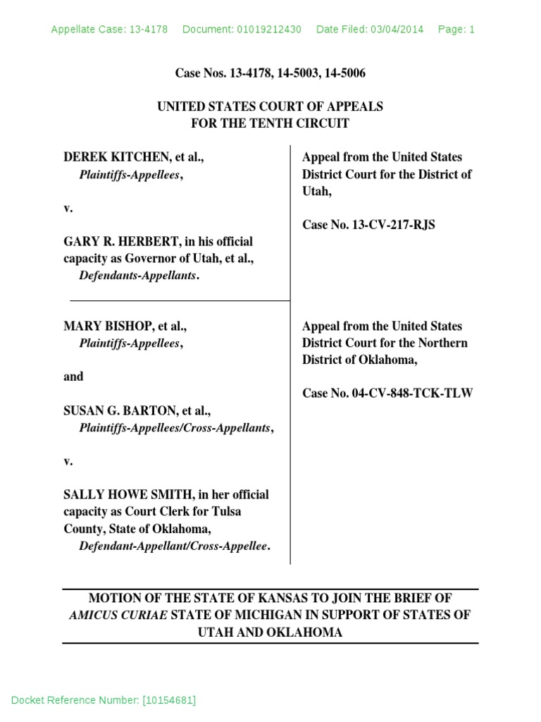 Motion of State of Kansas PDF Amicus Curiae Brief (Law)