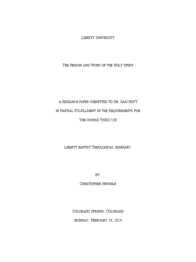 The Person And Work Of The Holy Spirit Pdf Baptism John The Baptist