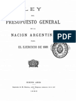 Ley del Presupuesto General de la Nación Argentina para el ejercicio de 1881