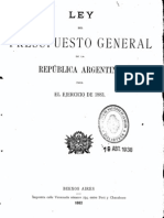 Ley del Presupuesto General de la República Argentina para el ejercicio de 1883